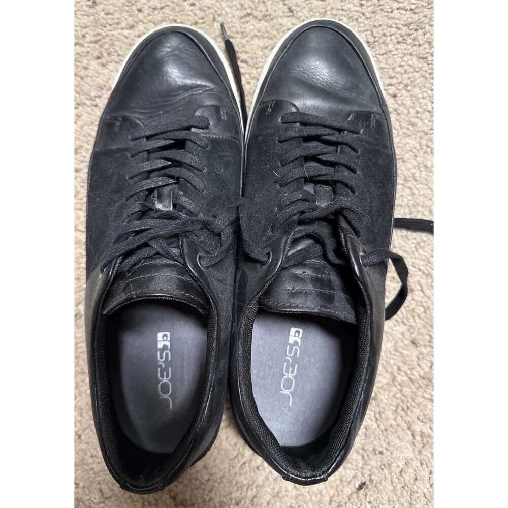 Men's Joe's Jeans Sneaker Black Suede and Black Leather, Size 10.5, Lace Up